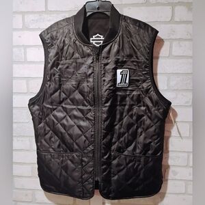Harley Davidson Quilted Vest, Reversible, NWTs, LG
